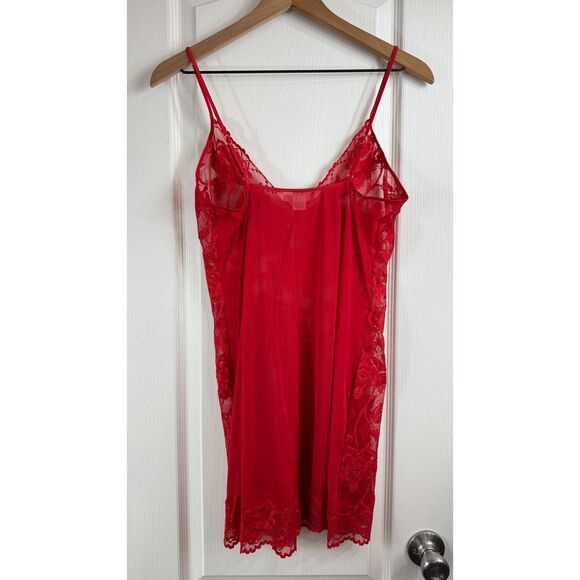 Victoria's Secret Women's Red Lace Slip Dress Nightgown Lingerie Size L Large - Picture 2 of 11